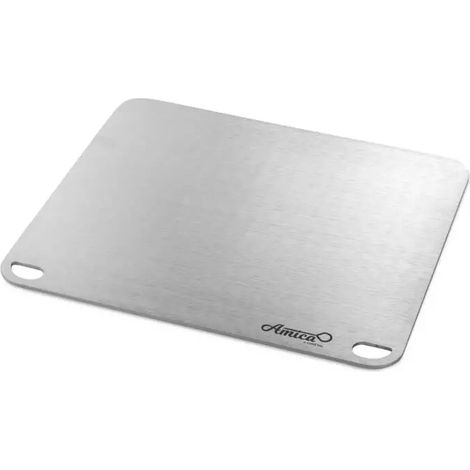 piastra per pizza gimetal in acciaio inox 4mm, 40x35 cm (1/8)