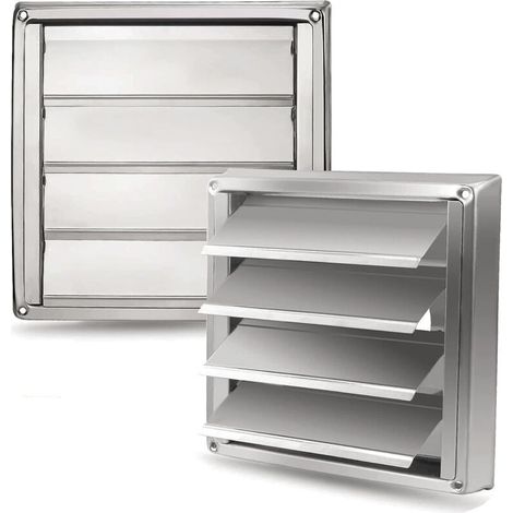 -YK- Grille d'Aération en Acier Inoxydable 150 mm -Résistante aux Intempéries avec Volets de Fermeture Automatique Anti-Retour-Parfaite pour Sèche-linge,Hottes, Ventilations,Conduits d'Échappeme (1/5)
