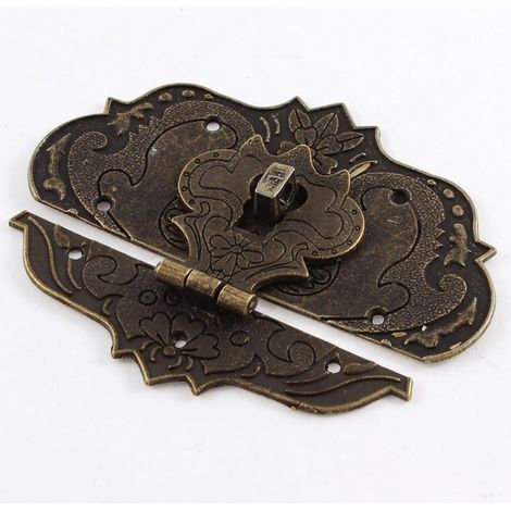 97 Mmx73 mm Suitcase Boîte à bijoux Moraillon Verrou Serrure Bronze antique Tone