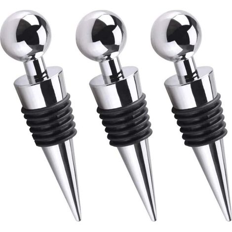 Bouchon Vin,3PCS Bouchons de Bouteille,Bouchon de Bouteille Réutilisable pour scellant d'économiseur de bière Champagne vin Rouge (1/5)