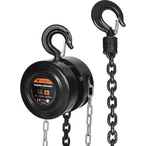 Paranco a catena da 1T, 3m, certificato CE, Teger (1/2)