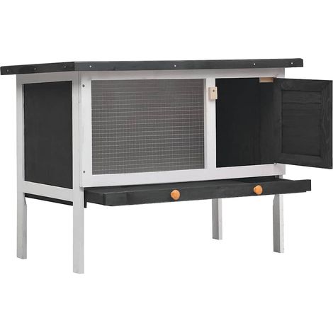 Maison Exclusive - Jaula conejera de 1 piso madera gris