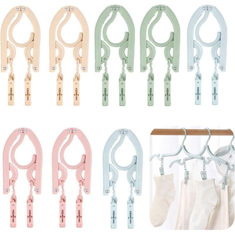 CSPARKV 8 Pièces Cintre Pliant (avec Pince) Cintres Pliable Voyage Cintres de Voyage Pliable et Portable Cintre Bebe Cintres Portable Convient aux Voyages d'affaires et à l'Ameublement de la Maison (1/5)