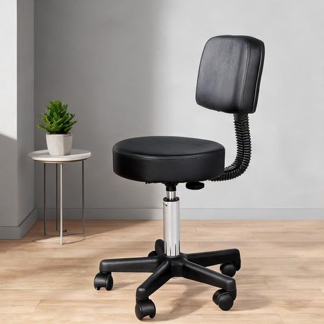 Tabouret negru en PU 35 x 35 x 84 cm (1/5)