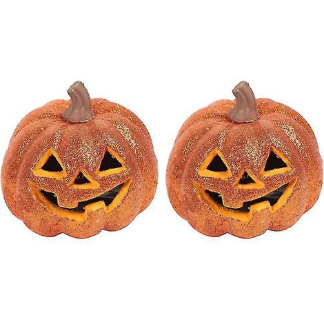 2 Stück Halloween-Kürbislichter