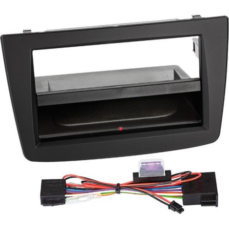 Facade autoradio 2DIN compatible avec Alfa Romeo Mito ap08 Avec Vide poche Induction Qi Noir