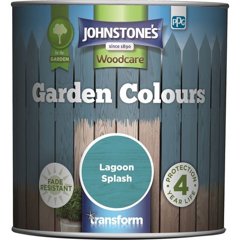 Johnstones Woodcare Garden Colours Paint - 1L - Lagoon Splash