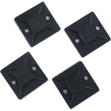 100 Pièces Support Auto-Adhésif Câble 20 x 6mm Base Fixation (1/4)