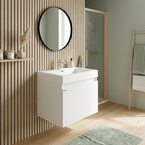 Naturel Verona Badezimmermöbel mit Waschbecken 60x48 cm weiß (VERONA60WH) (1/5)