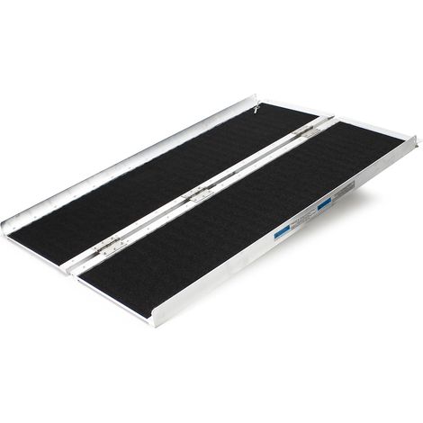 Rampa silla ruedas plegable 122cm 270kg aluminio antideslizante coche acceso automóvil portátil