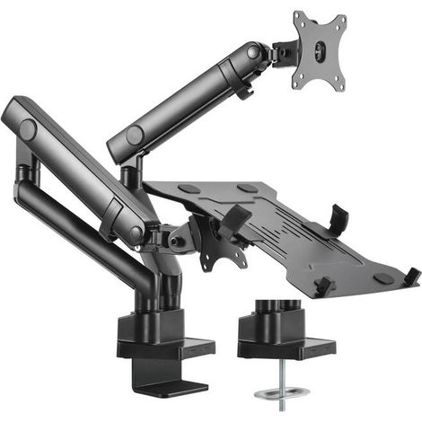 Aisens DTL32TSR-103, Soporte de mesa PRO contrapeso giratorio e inclinable para portátil y monitor (17″-32″) (1/4)