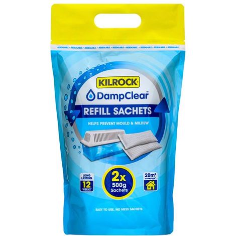 Kilrock DampClear Refill Sachets 1Kg - Moisture Absorbent Bags (1/2)