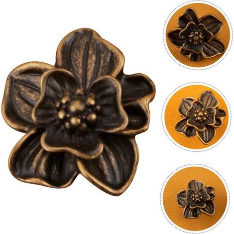 Bouton de meuble vintage couleur laiton antique - Bouton de luxe en alliage de zinc pour placards et tiroirs de cuisine - Poignée moderne pour buffet - Bouton de meuble élégant - Ensemble de 4 pièces (1/5)