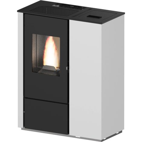 stufa a pellet slim ventilata punto fuoco "carmen" bianco 7 kw (1/2)