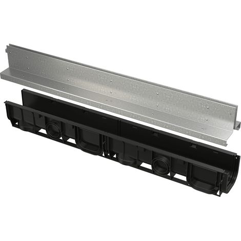 Alcadrain AVZ101-R123 Schlitzrinne, symmetrisch, 100 mm, Rost verzink (1/3)