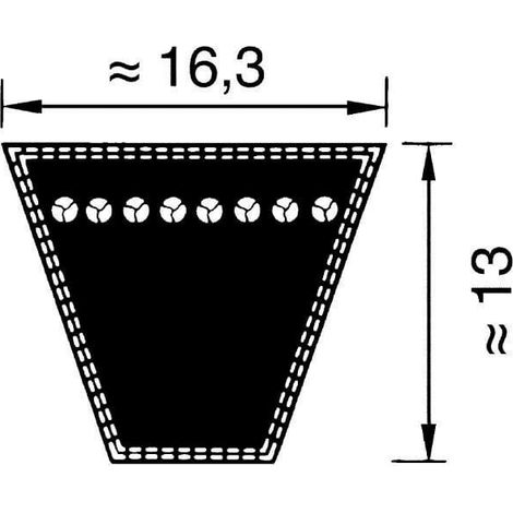 Courroie trapézoidale lisse Optibelt SK SPB1550 Lw