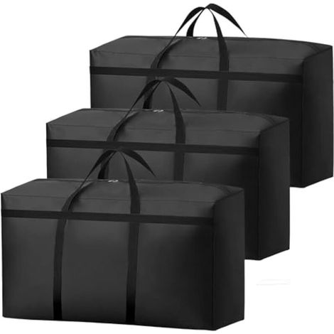 Lot de 3 Sacs de Rangement 100 L en Tissu Oxford 600D Imperméable – Pour Vêtements, Oreillers, Édredons et Couvertures – Idéal Sous Lit ou Déménagement