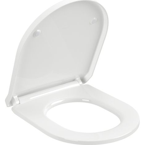 Abattant WC VB Architectura 373 x 446 x 47 mm Ovale à fermeture douce et démontage rapide Blanc alpin