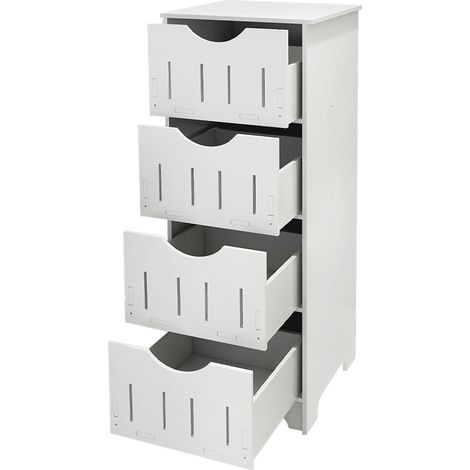 Freistehender Badezimmerschrank Mehrschichtige Aufbewahrung PP-Material 303082cm Weiß (1/5)