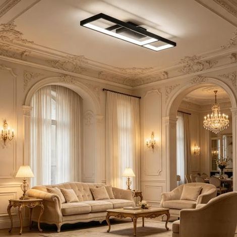 Plafoniera LED rettangolare, 43 watt, 70x30 cm, temperatura colore 3000-6000K, luminosità 4600 lumen, con telecomando (solo plafoniera LED), installazione in loco. (1/5)