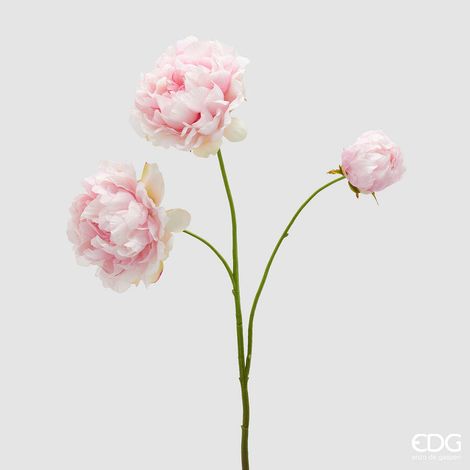 EDG Enzo De Gasperi Peonia Ramo x3 con H 67 Cm Pianta Artificiale Colore Rosa