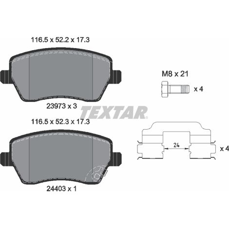 Kit de plaquettes de frein, frein à disque Textar 2397302 GERMAN E CARS 4308239