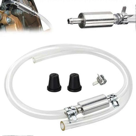Kit de purge de freins universel avec tuyau, clapet anti-retour et valve de purge pour embrayage et freins de voiture et moto, comprenant un bouchon, un embout et une pince. (1/5)
