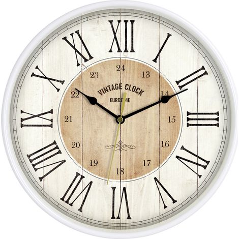 EUROTIME 81748-07 Quarz Wanduhr 30.5 cm Weiß