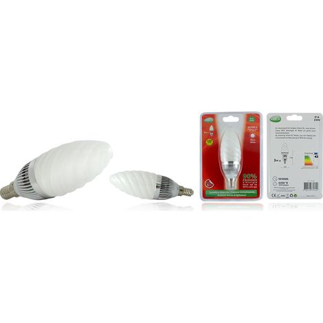 ampoule à led - vision-el - e14 - 3w - 6000k - flamme - 230 volts