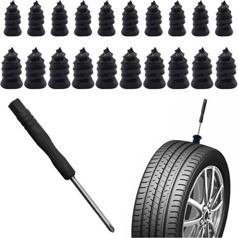 21 Pcs Tubeless Tire Puncture Repair Kit reparation pneu voiturewith Mushroom Avec tournevis,kit anti crevaison voiture Plug for Tyre Punctures and Flats on Cars,Motorcycles,Trucks Tractors (1/5)