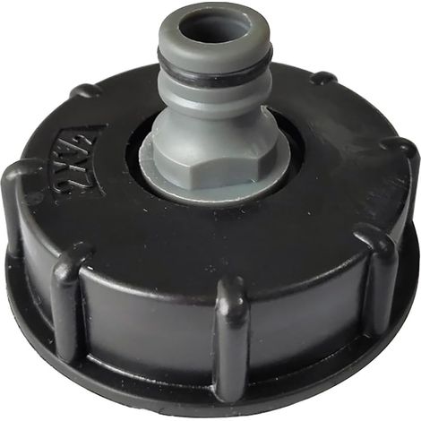Sollbry Adaptador de tanque IBC de plástico S60X6 con tapa de rosca gruesa a tanque de agua de 1/2" para válvula de tonelada IBC (1/2)