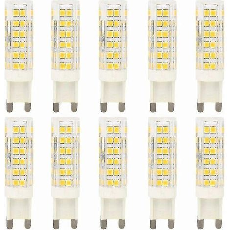 10 ampoules LED G9 7 W, 76 LED SMD 2835, haute luminosité, 700 lm, lumière chaude 3000 K, remplace les ampoules Halon 70 W, AC-240 V [ A+ ] (1/5)