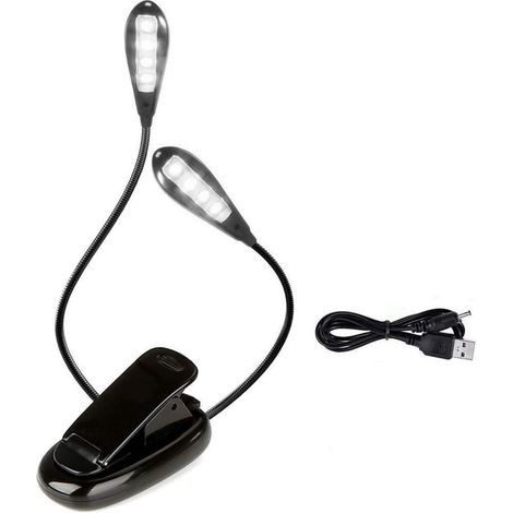 Lampe rechargeable LED, lumière du jour flexible portable, lampe à pince avec pied (1/4)