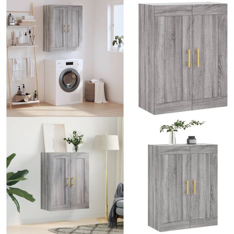 Armoire murale sonoma gris 69,5x34x90 cm bois d'ingénierie - Rangement - Bois d'ingénierie (1/5)