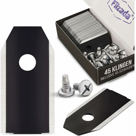 45x Lame De Rechange en Carbon pour tous les Husqvarna Automower/Gardena/Yardforce - Lame robot tondeuse pour Husqvarna 305, 308, 310, 315, 320, 420, etc. - avec vis