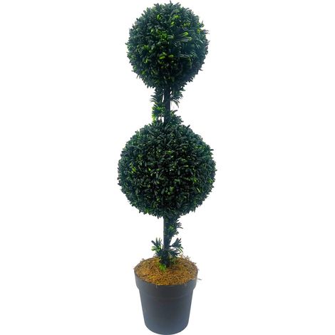 90cm Podocarpus Double Ball Topiary Tree Artificial (1/4)