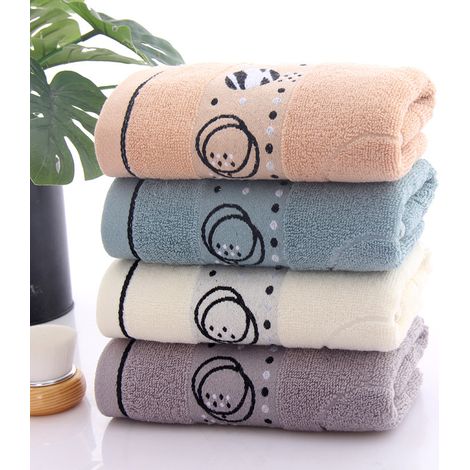 NineClouds Lot de 4 Serviettes à Usage Quotidien,Serviette en coton pour adulte, serviette absorbante épaissie pour le visage(7434cm)couleur unie (1/5)