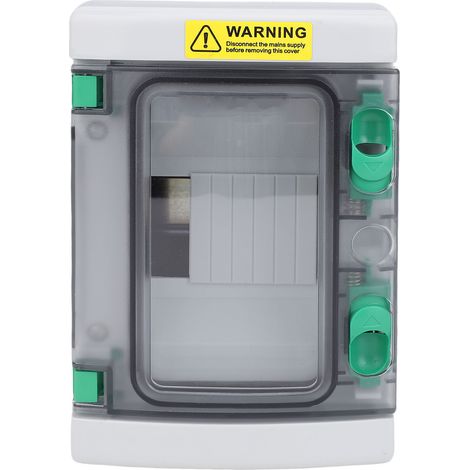 Boîte de dérivation électrique extérieure étanche IP66 avec couvercle transparent 4 circuits, coffret de distribution industriel (1/5)