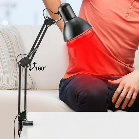 Infrarotlampe 150W Rotlichtlampe Wärmelampe mit Timer - Medizinisch empfohlener Wärmestrahler für Schmerzlinderung, 360° verstellbar & klappbar, E27 inkl. Überhitzungsschutz für Haushalt & Praxis (1/5)