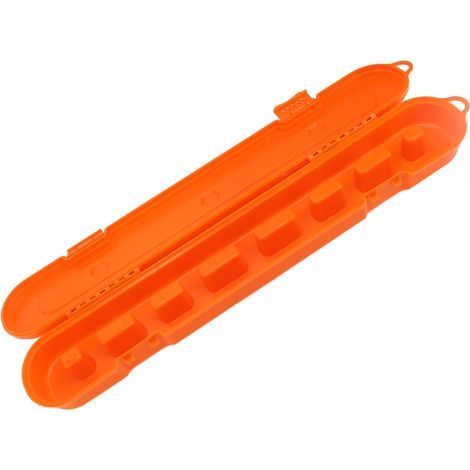 Boîte de rangement de chaîne de tronçonneuse, organisateur en plastique de grande capacité, mallette de transport de scie électrique Orange (1/5)