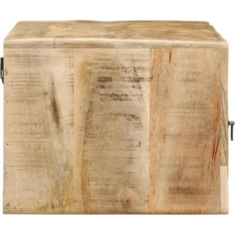 Meuble TV Mural en Bois de Manguier Massif 100x32x25 cm - Étagère Suspendue Style Naturel Couleur Bois Clair pour Salon (1/5)