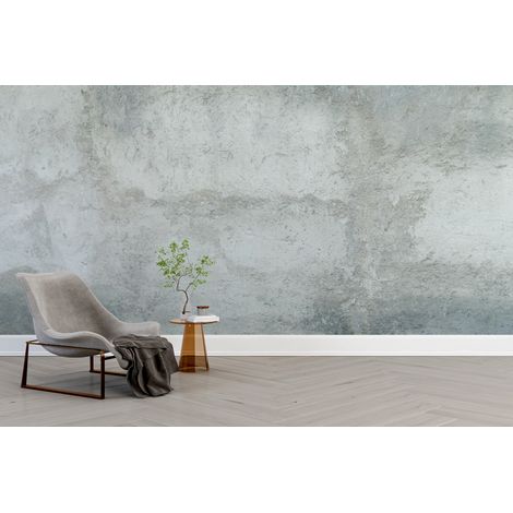 Papier peint grunge - texture de ciment lissé gris - 150 x 250 cm (1/2)