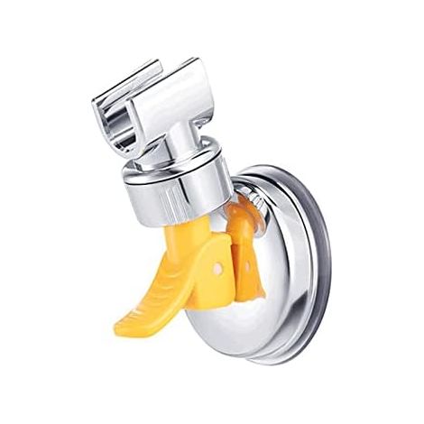 Support de douchette universel réglable pour salle de bain, fixation murale par ventouse, entièrement plaqué, rotation stable (1/5)