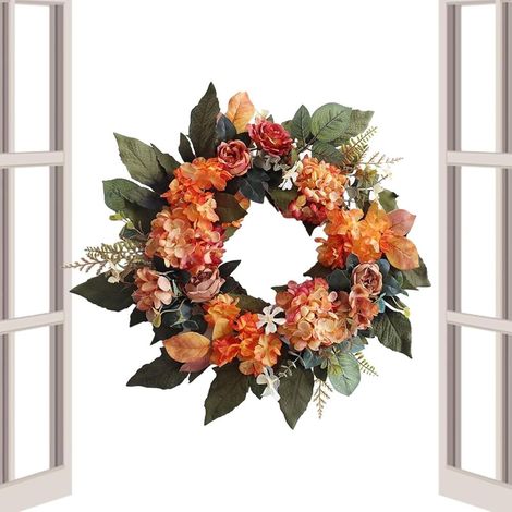 Couronne automne porte d'entrée extérieur décoration