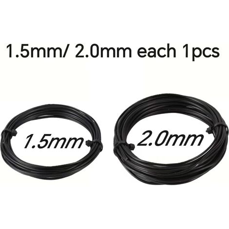 (Kit02) Fil de palissage en aluminium pour bonsaï de 10 m accessoires de modelage pour plantes, noir, pour le jardin et la mise en forme des plantes. (1/4)