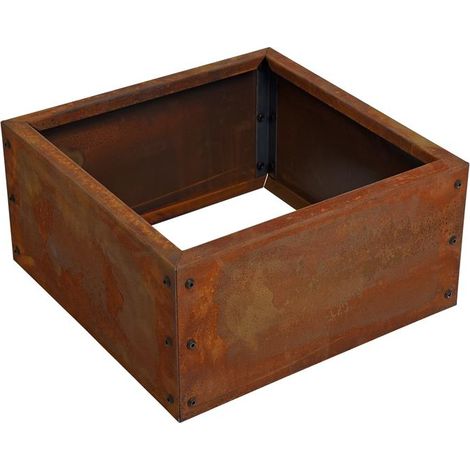 Beeteinfassung Beetumrandung Hochbeet 50x50x25 cm Edelrost Rost Cortenstahl (1/5)