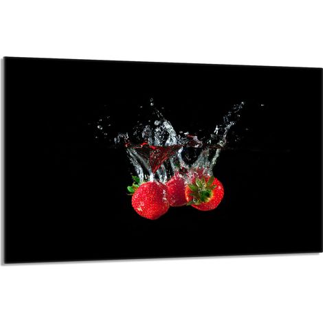 Glas-Herdplattenschutz 80x52 Erdbeeren (1/5)