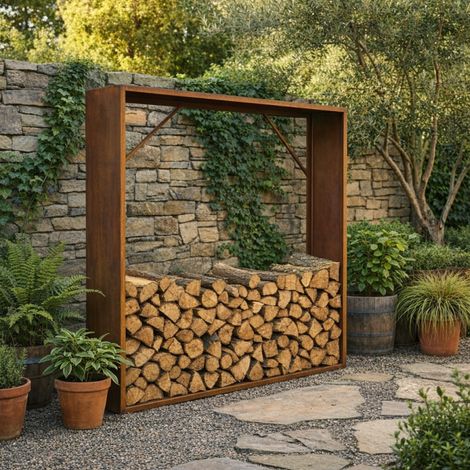 Abri buches acier corten 180x180cm marron X-Metal (1/5)