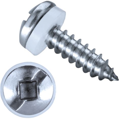 GOEBEL - 500 x Vis à Tôle-Tête Cylindrique Bombée 4,8 x 19 mm Acier inoxydable C1 (AISI 410) Revêtement argenté GOEBEL GL - PA (Polyamide) Disque - 1747148190 (1/5)