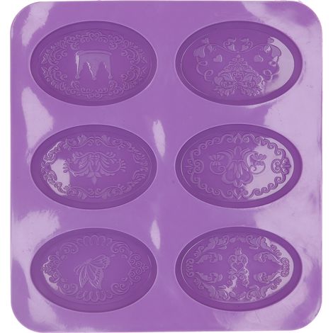 Originale ovale Silikon-Seifenform mit 6 Mulden, handgefertigt für selbstgemachtes Backen und kreative Seifenherstellung (1/5)